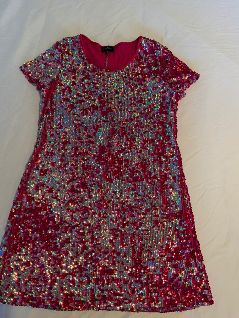 Isaac Mizrahi New York XL Pink Sequin Shift Dress
